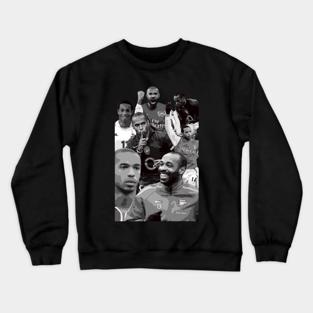 Thierry Henry Vector Art Crewneck Sweatshirt by Playful Creatives